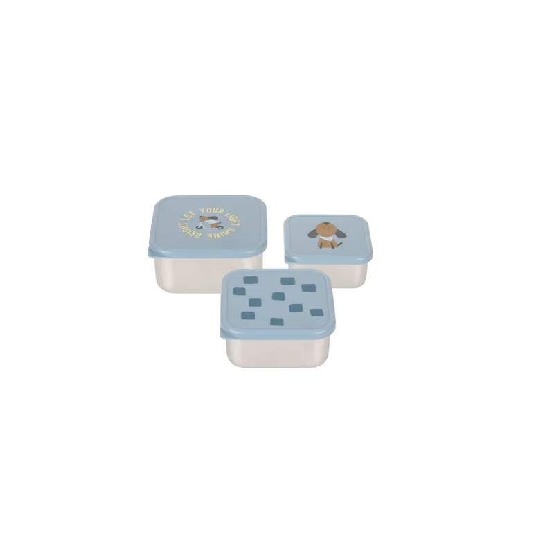 Lot de 3 boites à goûter - Pattern patty bleu