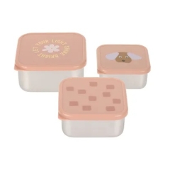 Lot de 3 boites à goûter - Pattern patty rose