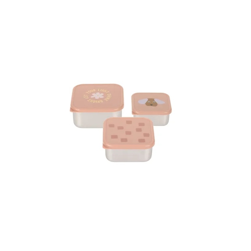 Lot de 3 boites à goûter - Pattern patty rose