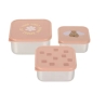 Lot de 3 boites à goûter - Pattern patty rose