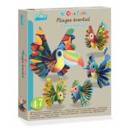 Pliages éventail - Oiseaux exotiques