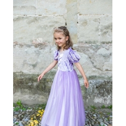 Déguisement - Robe Raiponce velours mauve 3/4 ans