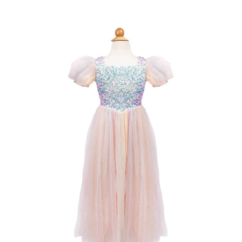 Déguisement - Robe à paillettes Arc en ciel  5/6 ans