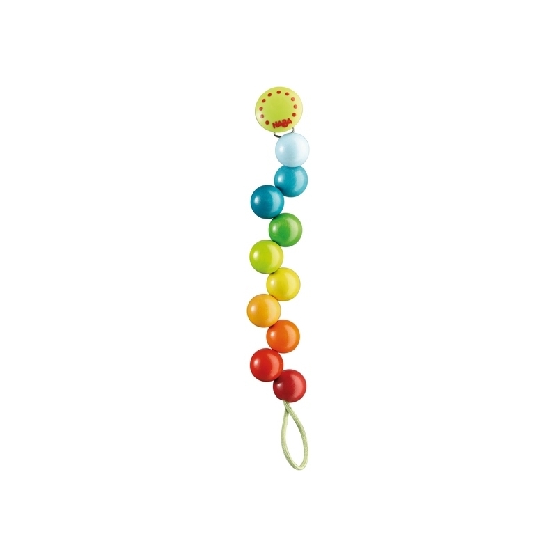 Attache-tétine Perles arc-en-ciel