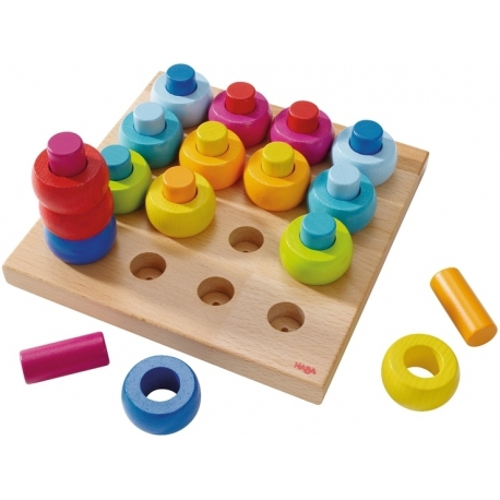 Jeu à enficher anneaux multicolores