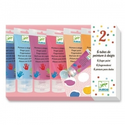 Peinture à doigts 6 tubes Pastel