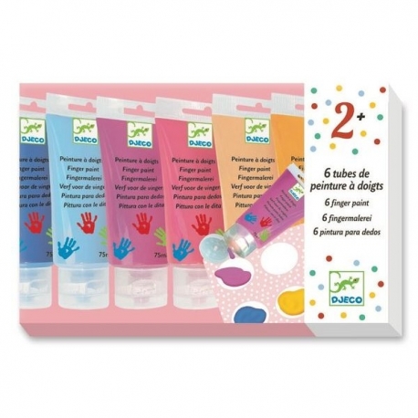 Peinture à doigts 6 tubes Pastel