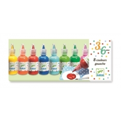 8 couleurs gouaches en bouteilles