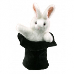 Marionnette lapin dans son chapeau