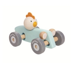 Voiture avec poule pastel