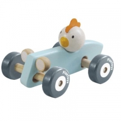 Voiture avec poule pastel
