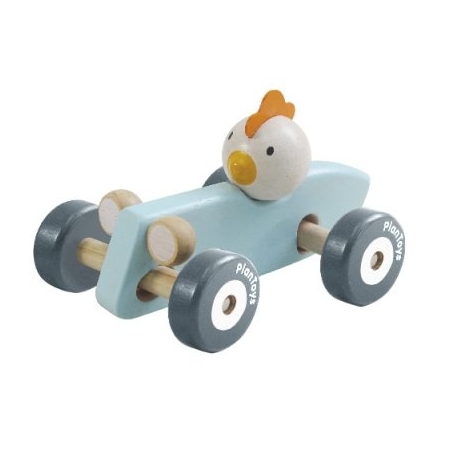 Voiture avec poule pastel