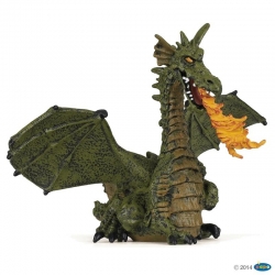 Dragon ailé vert avec flammes