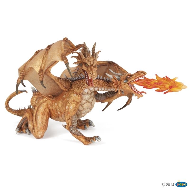 Dragon 2 têtes doré