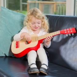 Guitare de luxe naturelle/rouge