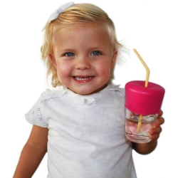 Capuchon rose pour  gobelet en silicone