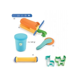 Pâte à modeler - 4 pots et 17 outils