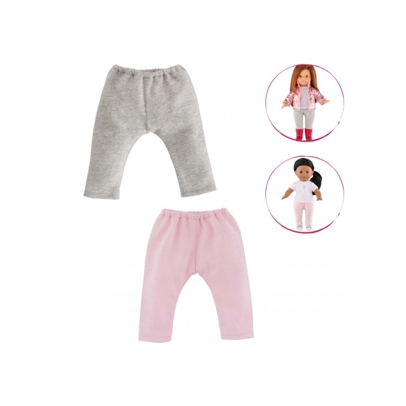 Ma Corolle - 2 leggings : gris & rose