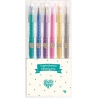 6 stylos gel paillettés