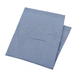 Couverture en tricot bleue
