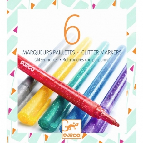 6 marqueurs pailletés - Classique