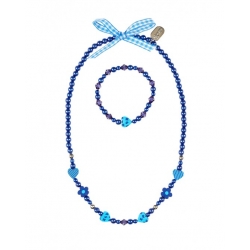 Collier et bracelet Audrone bleu