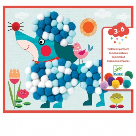Tableaux de pompoms - Chiens à caresser