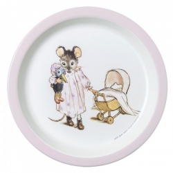 Assiette plate rose - Ernest et Célestine