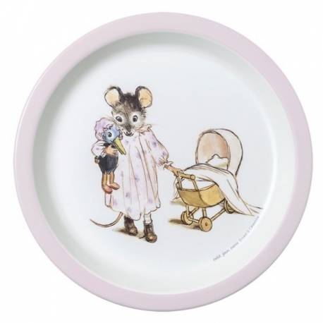 Assiette plate rose - Ernest et Célestine