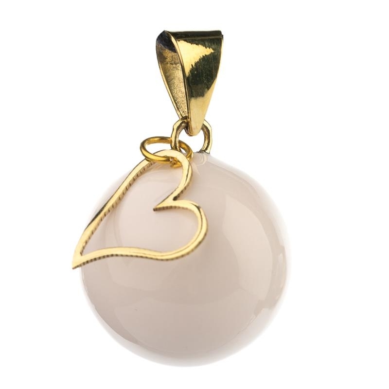 Bola blanc nacré à coeur