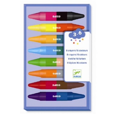 8 crayons de cire - 16 couleurs