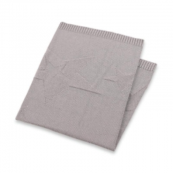 Couverture en tricot grise