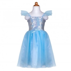 Déguisement - Princesse sequins bleue 5/6 ans