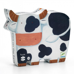 Puzzle silhouette 24 pièces - Les vaches à la ferme