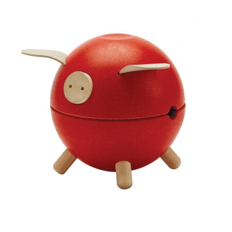 Tirelire cochon rouge