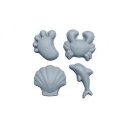 Scrunch - Set de 4 moules de sable bleu