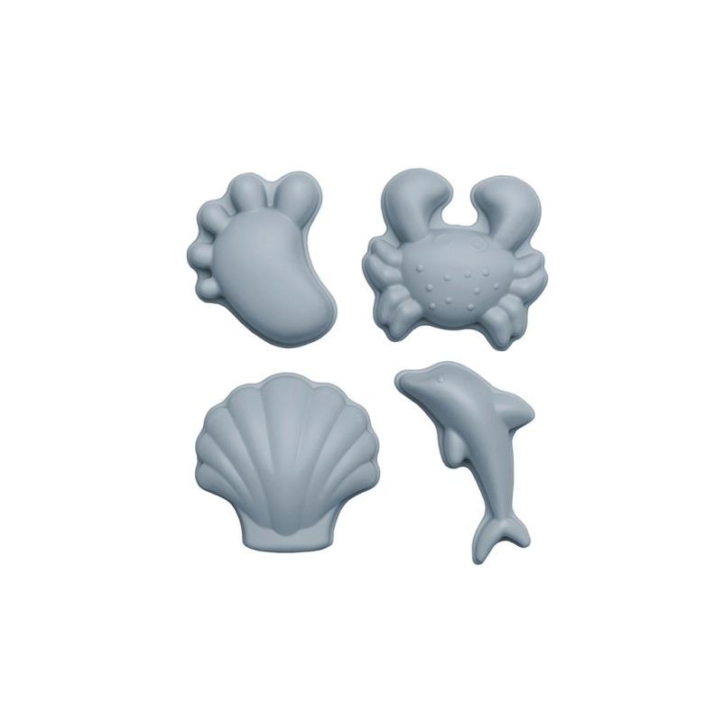 Scrunch - Set de 4 moules de sable bleu