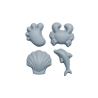 Scrunch - Set de 4 moules de sable bleu