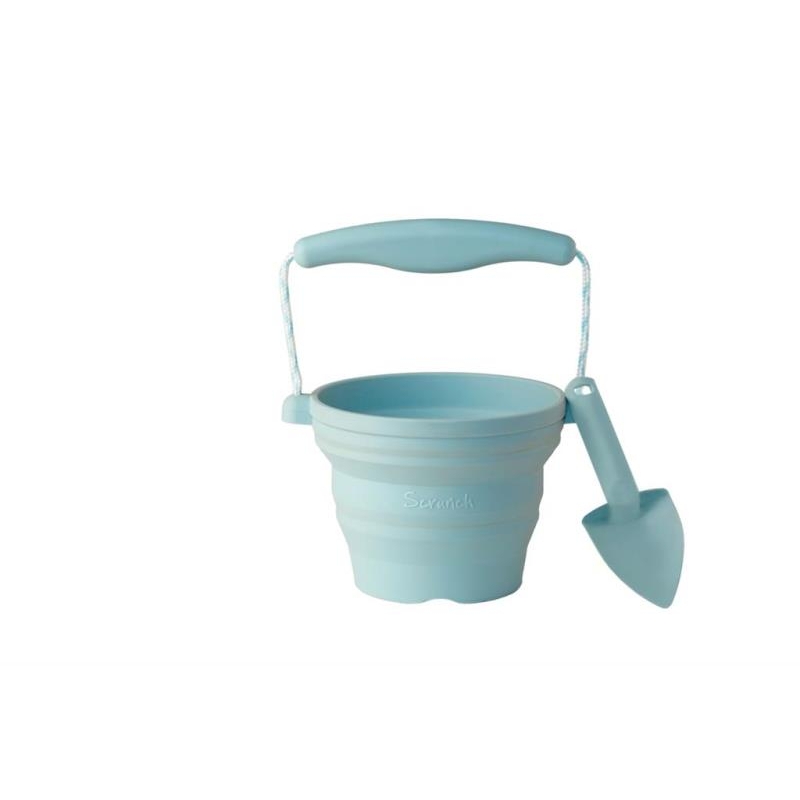 Scrunch - Pot à semis pliable avec pelle bleu