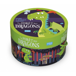 Puzzle géant 30 pcs et livre - La forêt des dragons
