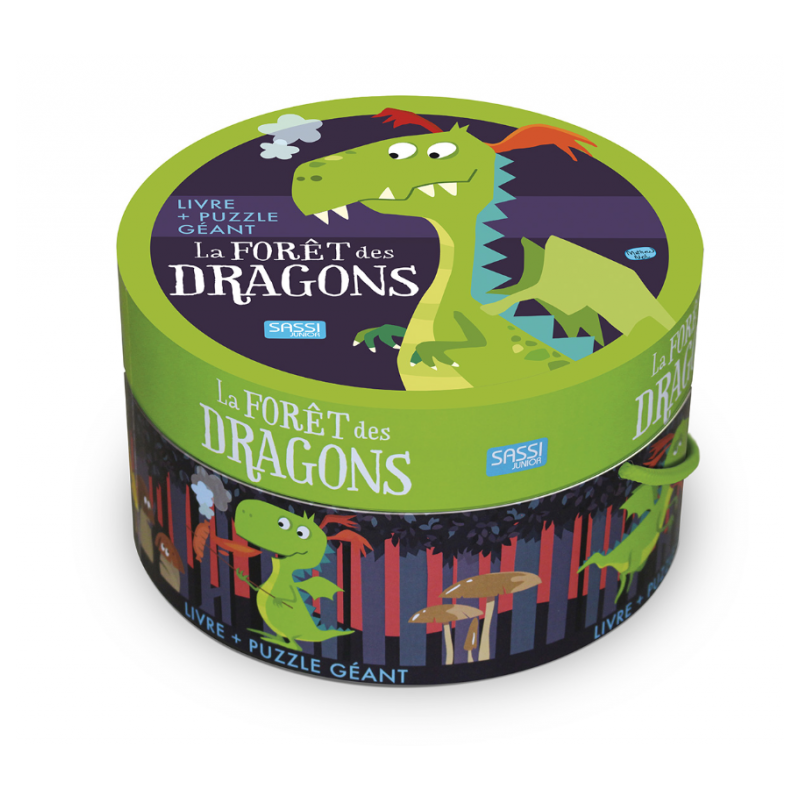 Puzzle géant 30 pcs et livre - La forêt des dragons