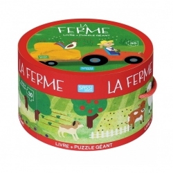Puzzle géant 30 pcs et livre - La ferme