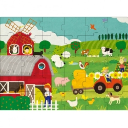 Puzzle géant 30 pcs et livre - La ferme