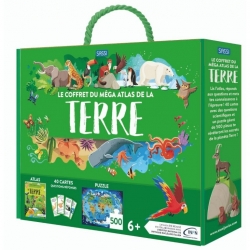 Puzzle 500 pcs - Le coffret du méga atlas de la Terre