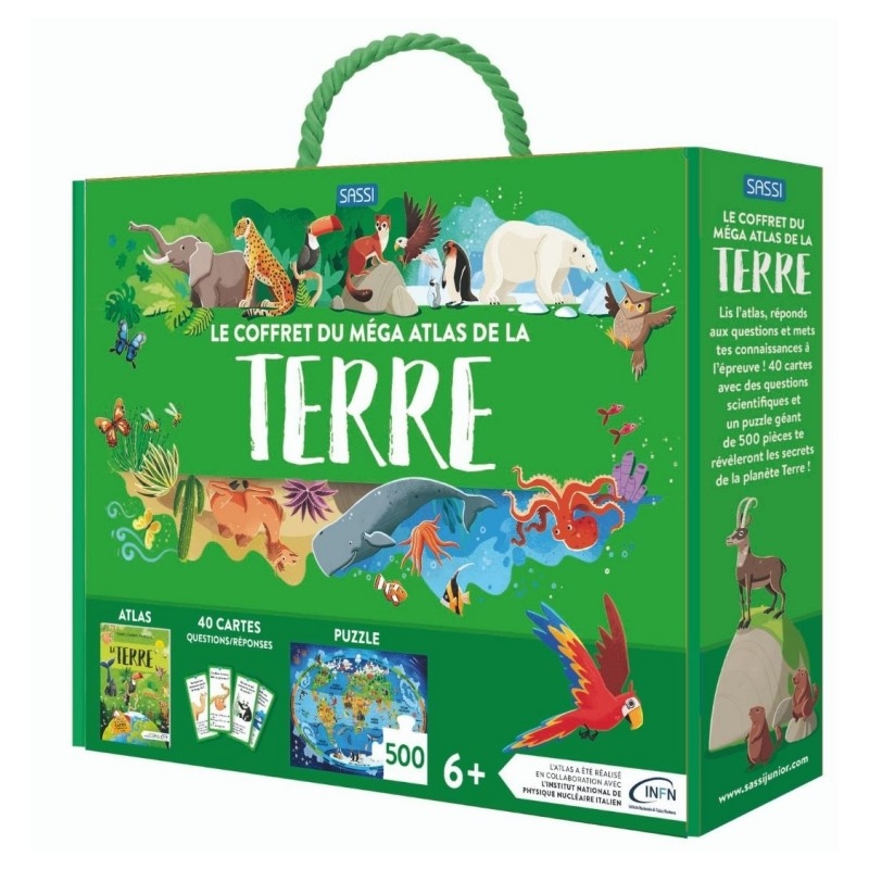 Puzzle 500 pcs - Le coffret du méga atlas de la Terre
