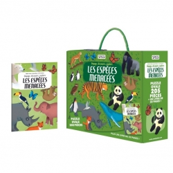 Puzzle Voyage, découvre, explore 205 pcs - Les espèces menacées