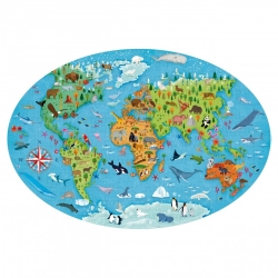 Puzzle Voyage, découvre, explore 205 pcs - Les espèces menacées
