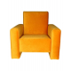 Fauteuil club velours ocre