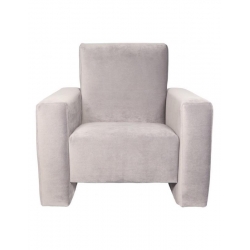 Fauteuil club velours gris