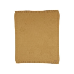 Couverture en tricot moutarde